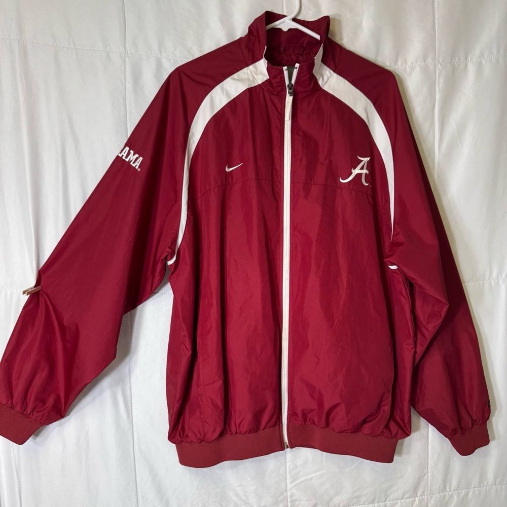 Nike Alabama Crimson Tide Clima-Fit Jacket L Red Full Zip Windbreaker NCAA‎
